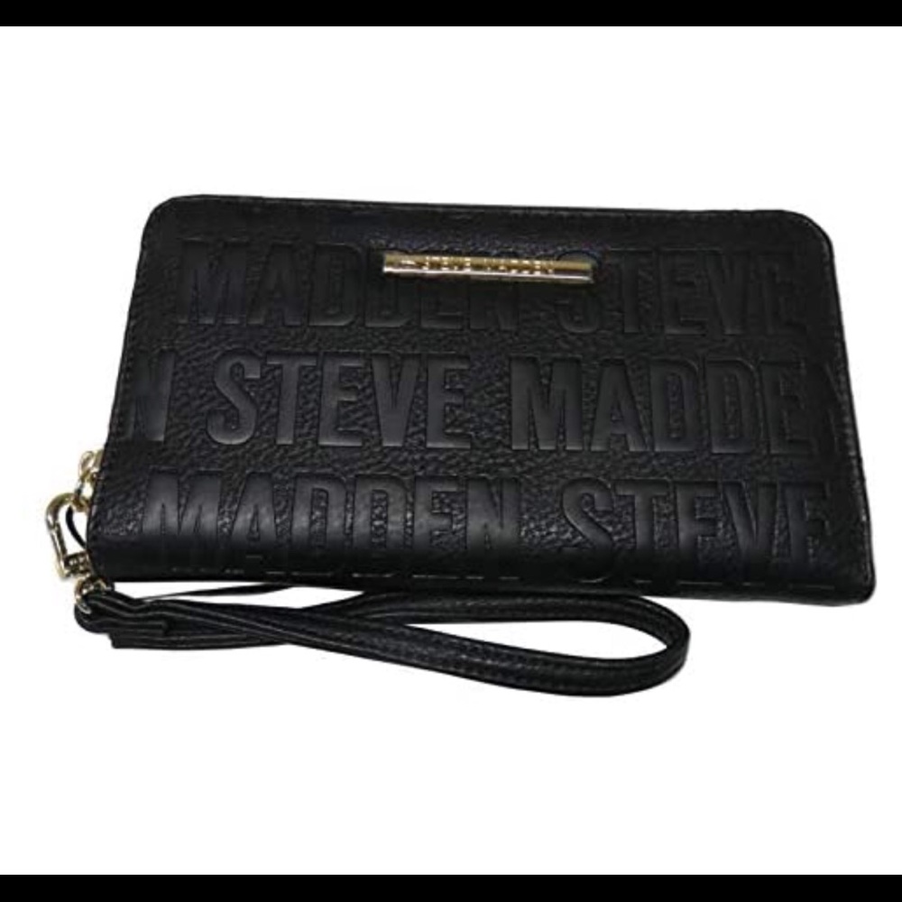 Steve Madden Black zip around wallet